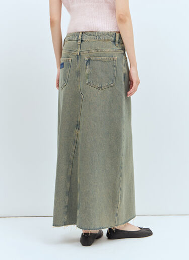 GANNI Overdyed Denim Maxi Skirt Brown gan0257004