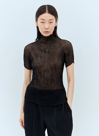 Issey Miyake Chiffon Twist Top Black ism0257005