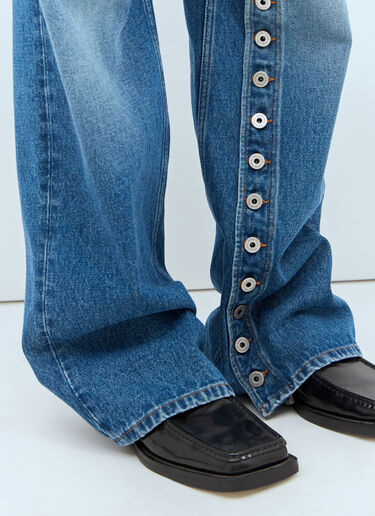 Jean Paul Gaultier Buttoned Leg Jeans Blue jpg0357002