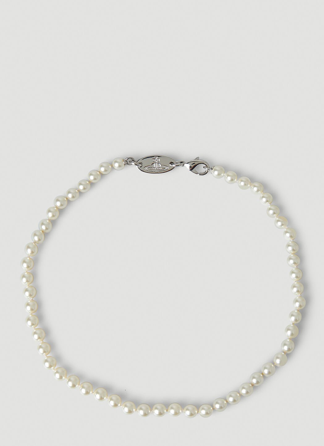 Vivienne Westwood Stuart Swarovski Pearl Necklace Silver vww0356009