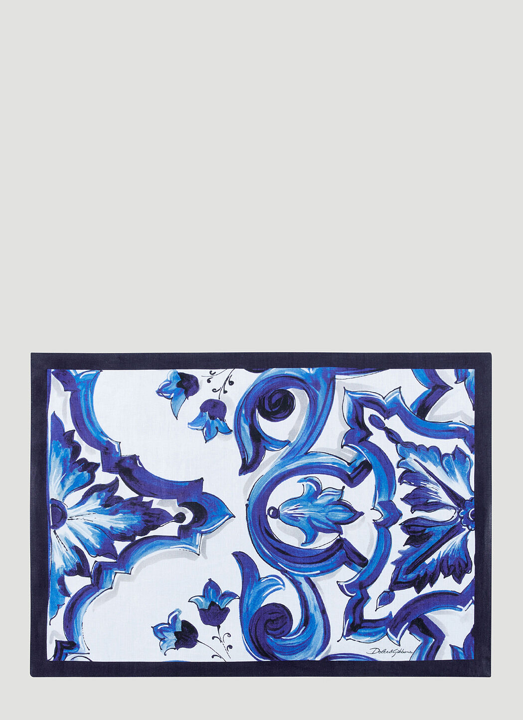 Dolce & Gabbana Casa 'Blu Mediterraneo' linen placemat and napkin set Black wps0691219