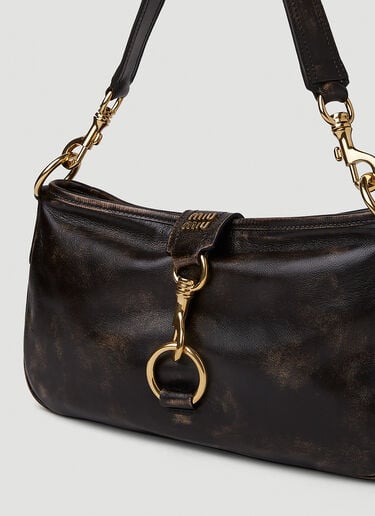 Miu Miu snap hook-detail shoulder bag, Brown