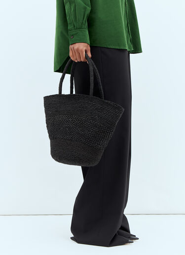 The Row Emilie Raffia Handbag Black row0256039