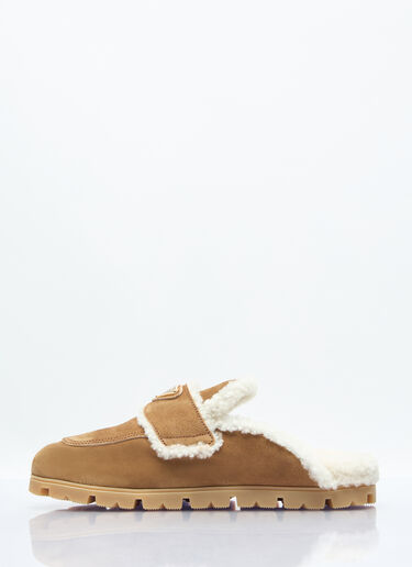 Prada Shearling Slippers Brown pra0258037