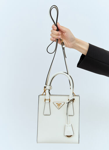 Prada Saffiano Leather Handbag White pra0256062