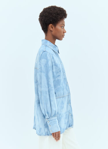 GANNI Bleach Denim Shirt Blue gan0256009