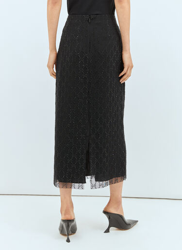 Gucci Tulle Midi Skirt Black guc0257041