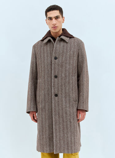 Dries Van Noten Rank 人字纹大衣 棕色 dvn0158001