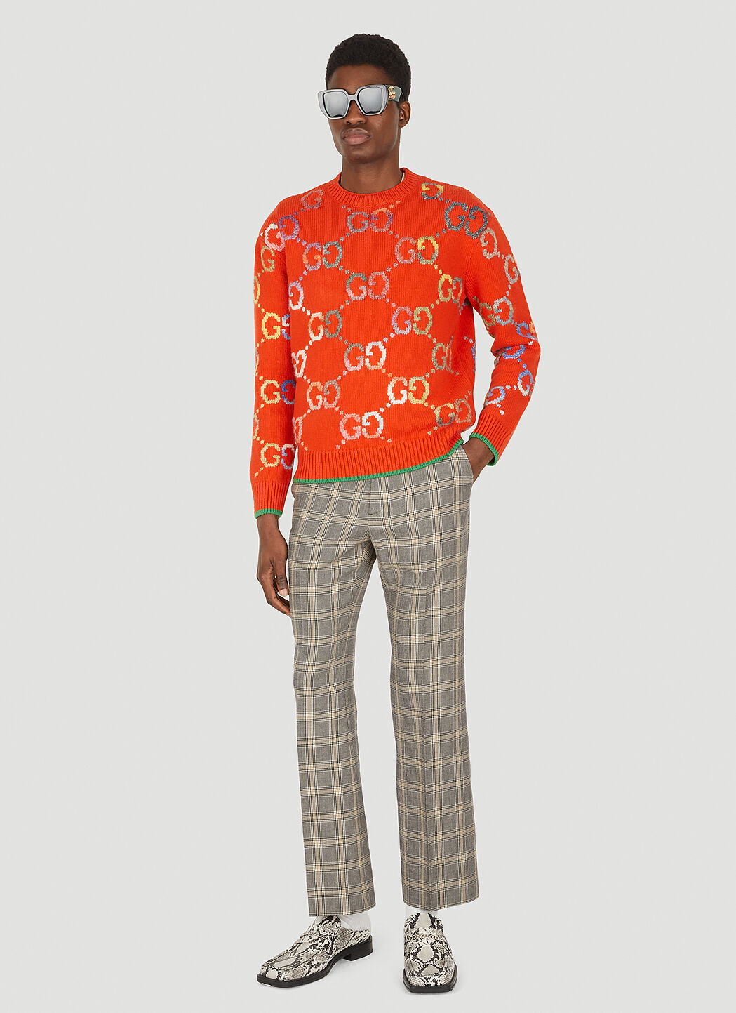 Gucci GG Jacquard Knit Sweater in Orange | LN-CC