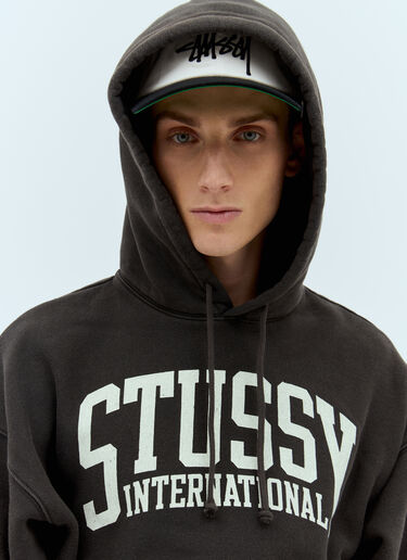 Stüssy Logo Print Hooded Sweatshirt Black sts0157011