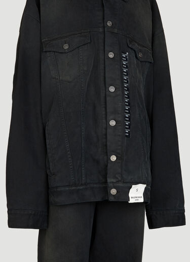 Balenciaga Size Sticker Denim Jacket Black bal0355002