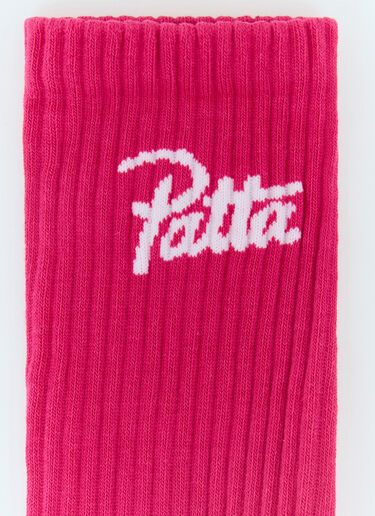 Patta Script Logo Sport Socks Pink pat0156013