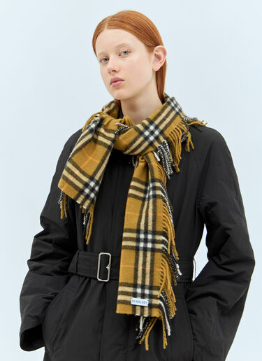 Burberry チェックカシミアマフラー イエロー bur0258008