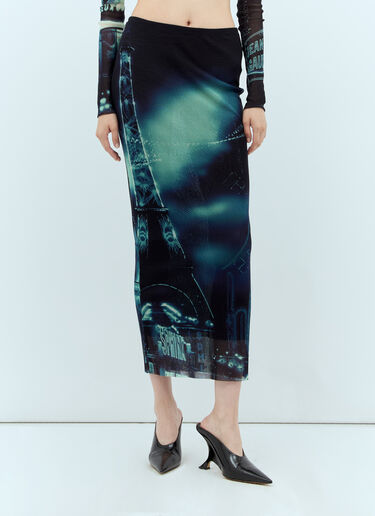 Jean Paul Gaultier Pigalle Mesh Long Skirt Navy jpg0258004