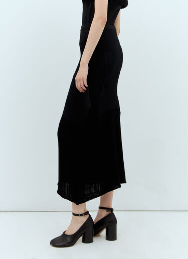 Issey Miyake Sensu Knit Midi Skirt Black ism0257009