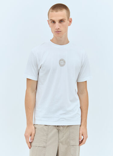 Stone Island Logo Embroidery T-Shirt White sto0158054