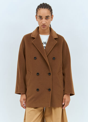 Max Mara Short 101801 Icon Coat Brown max0257007