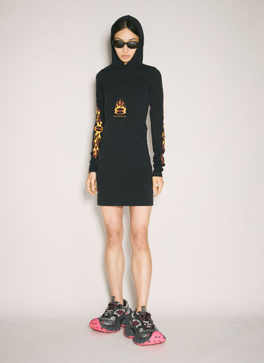 Balenciaga Burning Unity Hooded Dress Black bal0257023