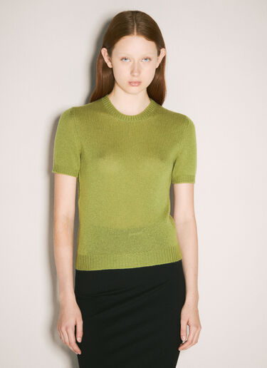 Prada Cashmere T-Shirt Green pra0258053