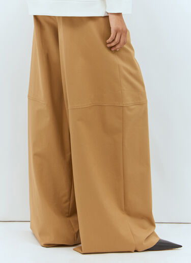 Max Mara Oversized Stretch Cotton Pants Beige max0257003