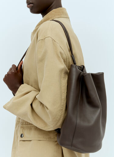 The Row Joe Leather Backpack Brown row0256041