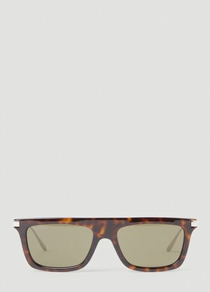 Balenciaga Tortoiseshell Rectangular Sunglasses Black bcs0153001
