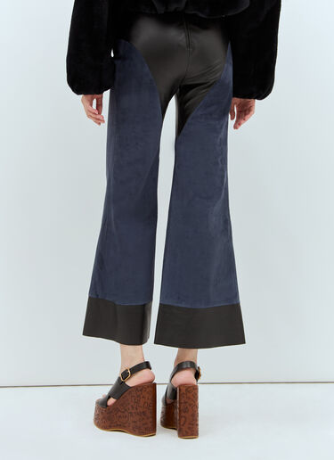 Chloé Lace-Up Flared Patchwork Pants Blue chl0257014