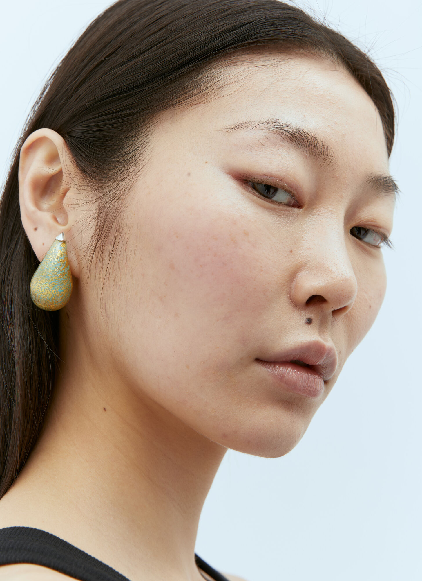 Shop Bottega Veneta Drop Glass Earrings In Green