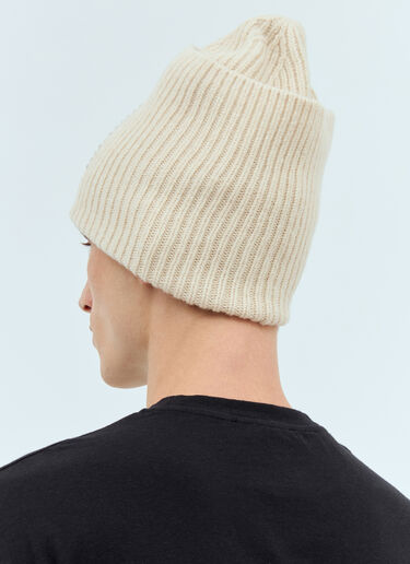 Acne Studios フェイスロゴ装飾ビーニーハット ベージュ acn0157039