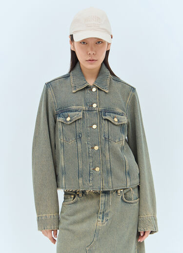 GANNI Overdyed Heavy Denim Jacket Blue gan0257005