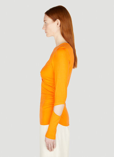 GANNI 镂空长袖上衣 橙色 gan0252011