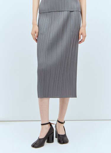 Pleats Please Issey Miyake 褶饰中长半裙 灰色 plp0256013