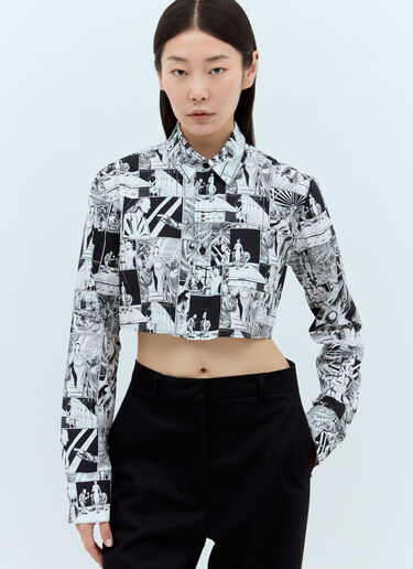 Coperni Cropped Graphic Shirt Black cpn0255005