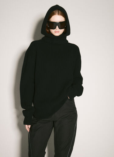 Rick Owens Wool Knit Balaclava Black ric0257016