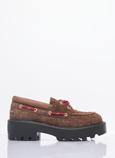 Miu Miu Suede Loafers Brown miu0258020