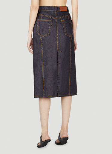 Alexander McQueen Contrast Stitching Denim Skirt Blue amq0252022