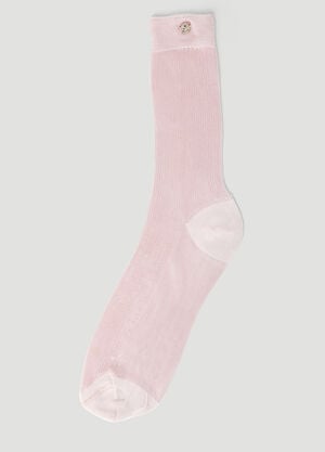 Y-3 Ribbed Knit Socks White yyy0356030