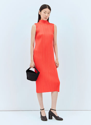 Pleats Please Issey Miyake April Midi Dress Orange plp0257001