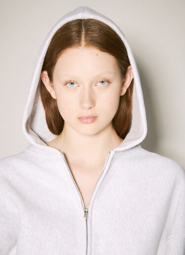 Alexander Wang Cropped Zip-Up Hooded Sweatshirt Grey awg0258007