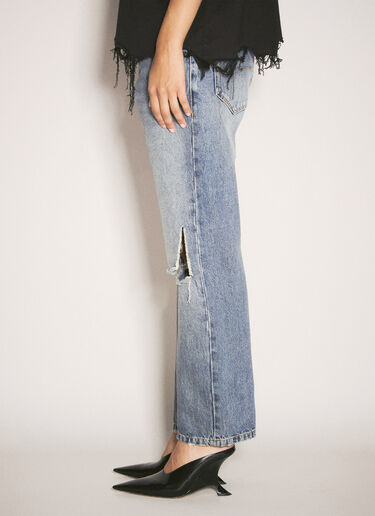 Balenciaga Straight Distressed Jeans Blue bal0257020