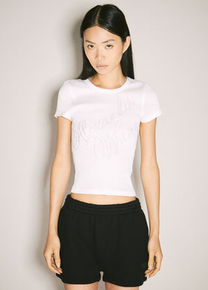 Alexander Wang Crystal-Embellished Fitted T-Shirt Black awg0257012