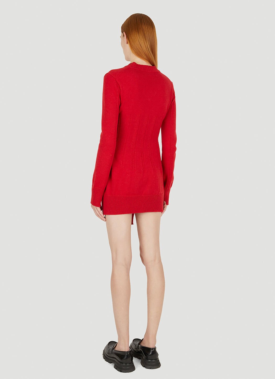 Alexander McQueen knitted tunic jumper - Red