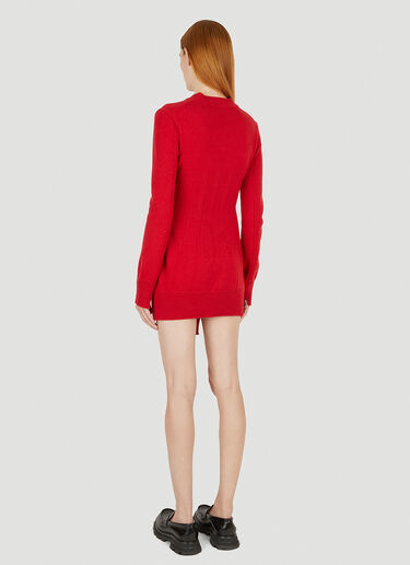 Alexander McQueen Knitted Mini Dress Red amq0249013