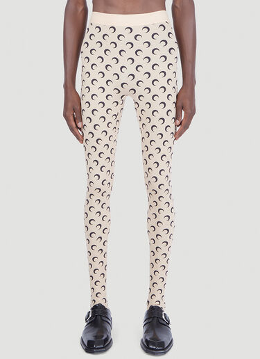 Beige High-rise leopard-print recycled-blend leggings