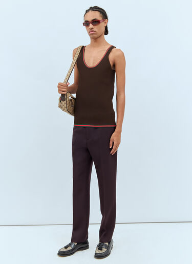 Gucci Web Tank Top Brown guc0158006