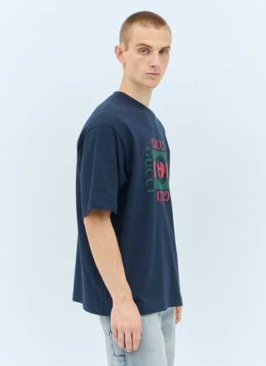 Gucci Logo Print T-Shirt Navy guc0157007