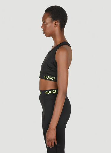 Gucci Women's Logo Jacquard Crop Top in Black