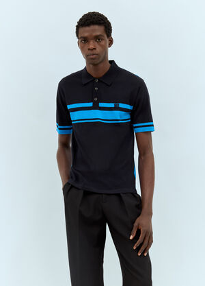 Homme Plissé Issey Miyake Dawn Striped Polo Shirt Black hmp0158008