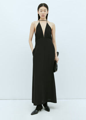 TOTEME Double-Halter Silk Dress Black tot0257023