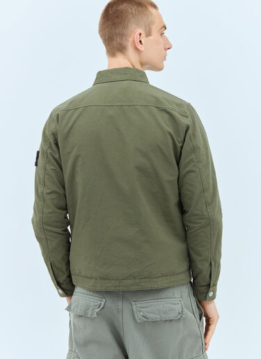 Stone Island Logo Patch Overshirt Green sto0158034